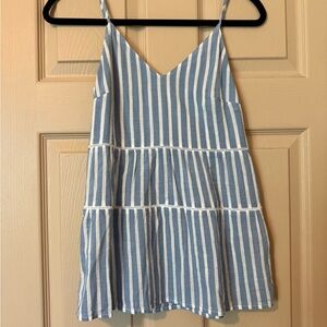 Old Navy Blue and White Tiered Top